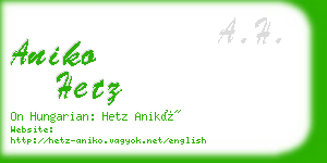 aniko hetz business card